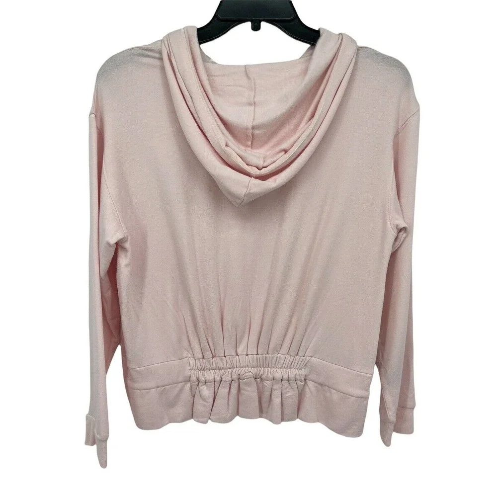 Splendid Gathered Back Hoodie Pajama Top In Ballerina Pink Size M - Picture 3 of 11